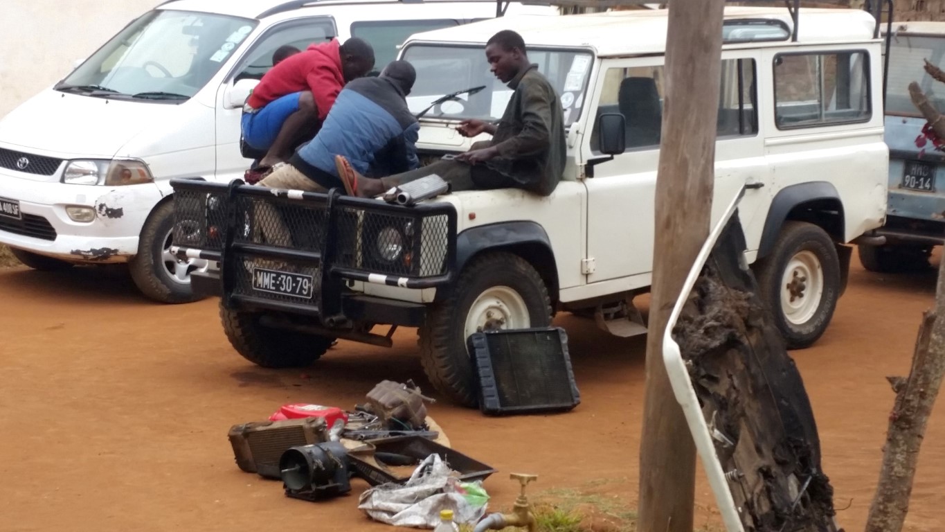 Car being worked on